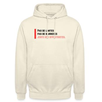 Pas de limites - Sweat-shirt à capuche unisexe - vanille - Devant - Alina (178cm) & Michal (187cm)