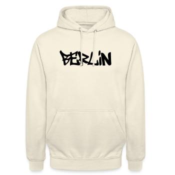 Berlin - Unisex Hoodie - Vanille-Milchshake - Vorne - Alina (178cm) & Michal (187cm)