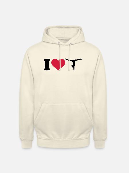 I love Gymnastik Turnen - Unisex Hoodie - Vanille-Milchshake