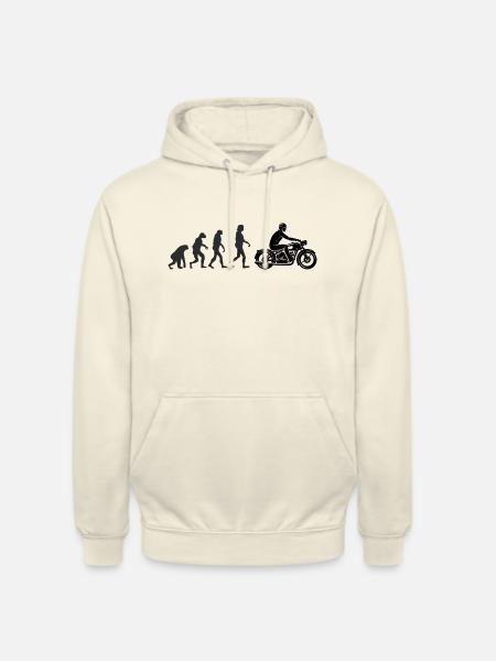 Biker - Human evolution - Unisex Hoodie - vanilla