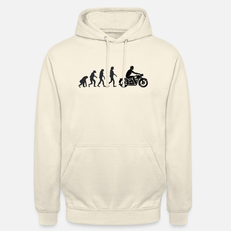 Motard - Évolution humaine - Sweat-shirt à capuche unisexe - vanille