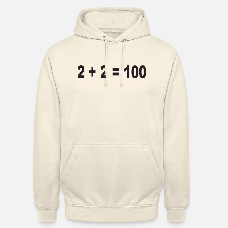 2 + 2 = 100 Binary Numbers - Unisex Hoodie - vanilla