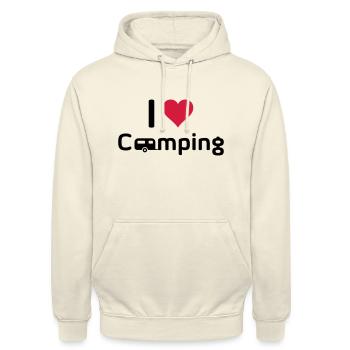 Jeg elsker Camping - Hættetrøje unisex - vaniljemilkshake - Foran - Alina (178cm) & Michal (187cm)