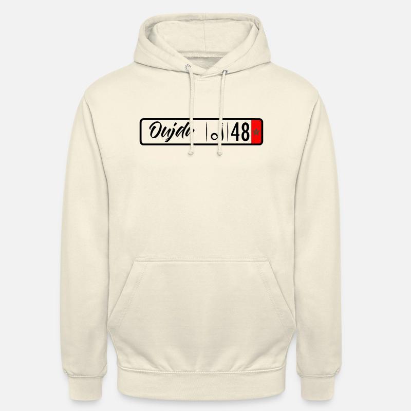 Plaque d'immatriculation Oujda 48 - Sweat-shirt à capuche unisexe - vanille