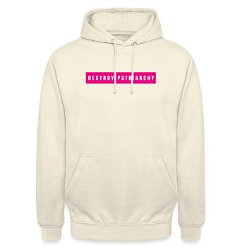 Feminismus Patriarchat zerstören abschaffen - Unisex Hoodie - Vanille-Milchshake - Vorne - Alina (178cm) & Michal (187cm)