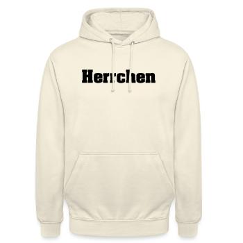 Herrchen - Unisex Hoodie - Vanille-Milchshake - Vorne - Alina (178cm) & Michal (187cm)
