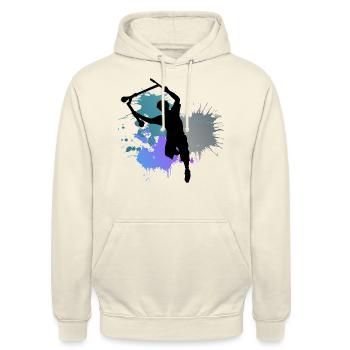trottinette freestyle - Sweat-shirt à capuche unisexe - vanille - Devant - Alina (178cm) & Michal (187cm)