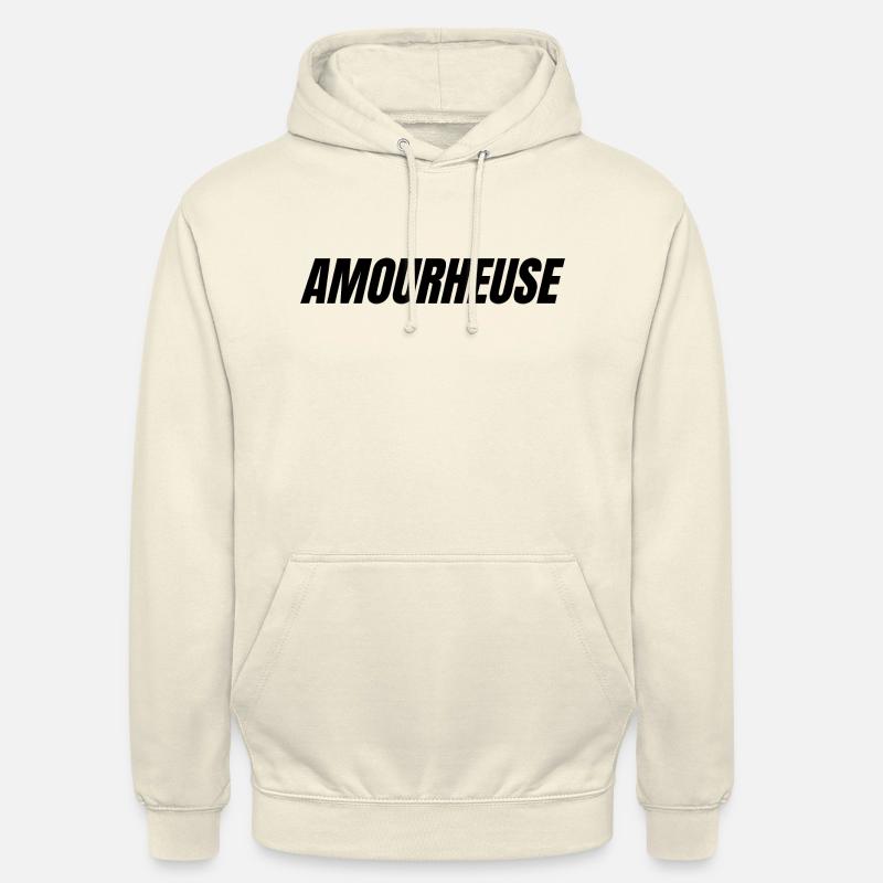 amourheuse-amoureuse heureuse - Sweat-shirt à capuche unisexe - vanille