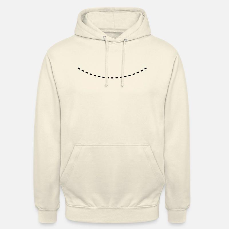 Dashed Curved Line - Sweat-shirt à capuche unisexe - vanille