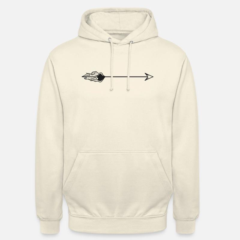 Flèche dessinée avec du feu - Sweat-shirt à capuche unisexe - vanille