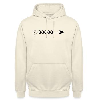 Herz-Pfeil - Unisex Hoodie - Vanille-Milchshake - Vorne - Alina (178cm) & Michal (187cm)