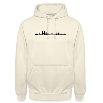 Skyline - Saarbrücken - Unisex Hoodie - Vanille-Milchshake - Vorne - Alina (178cm) & Michal (187cm)