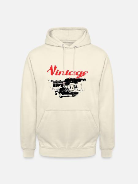 Muscle-Car an Tankstelle - Unisex Hoodie - Vanille-Milchshake