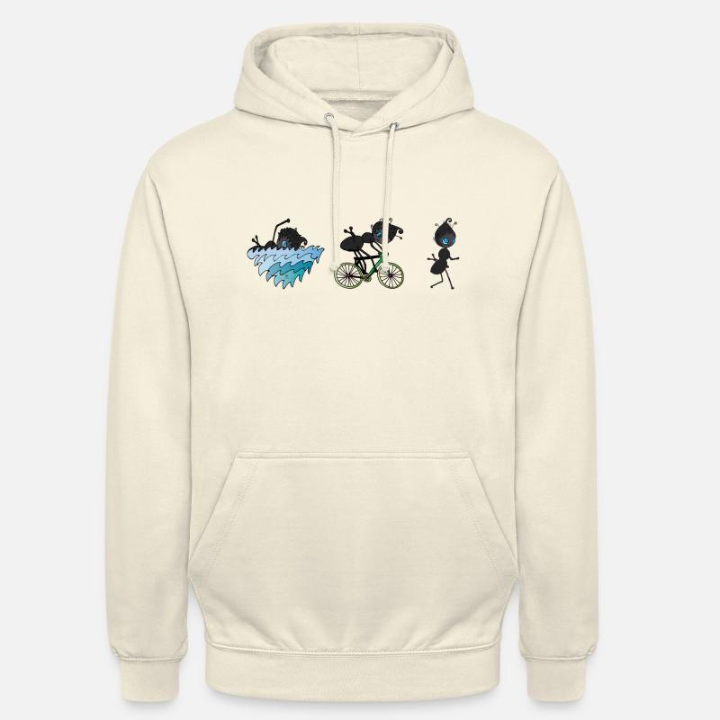 Fourmi triathlon - Sweat-shirt à capuche unisexe - vanille