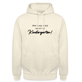 Wir sind hier nicht im Kindergarten - Unisex Hoodie - Vanille-Milchshake - Vorne - Alina (178cm) & Michal (187cm)