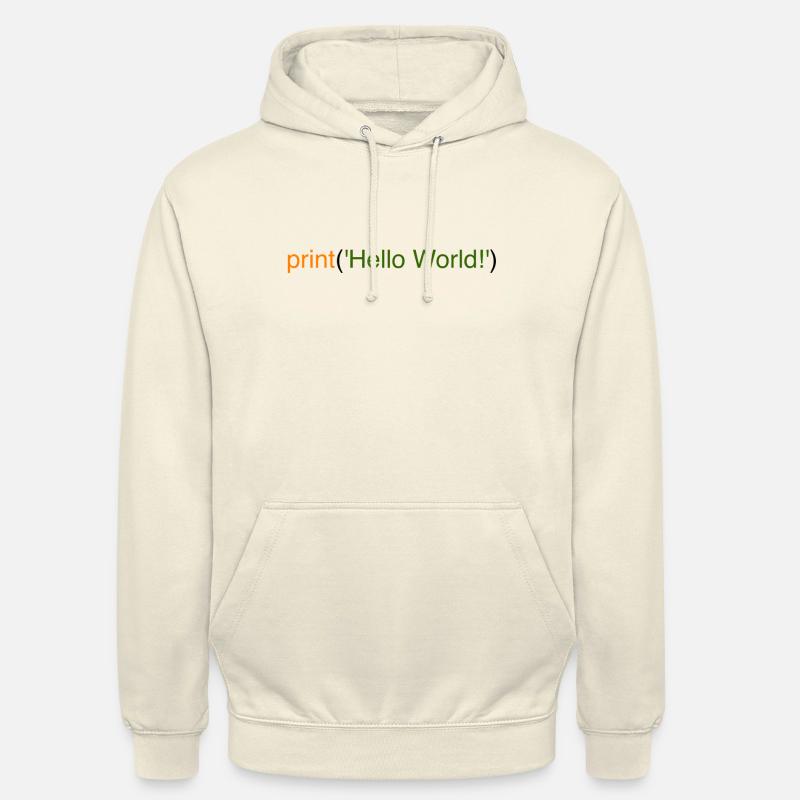 Bonjour le monde Python - Sweat-shirt à capuche unisexe - vanille