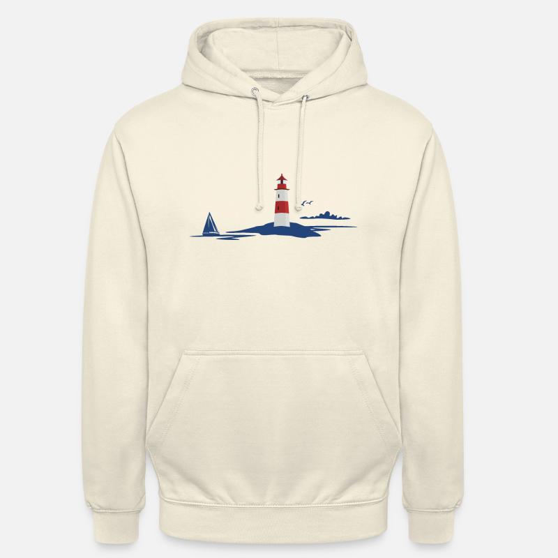 Leuchtturm in maritimer Landschaft - Unisex Hoodie - Vanille-Milchshake