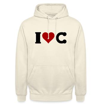 I love Piercing Septum Piercer - Unisex Hoodie - Vanille-Milchshake - Vorne - Alina (178cm) & Michal (187cm)