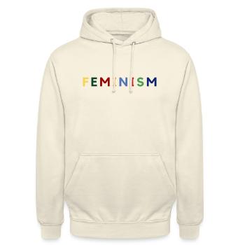 Feminism - Sweat-shirt à capuche unisexe - vanille - Devant - Alina (178cm) & Michal (187cm)