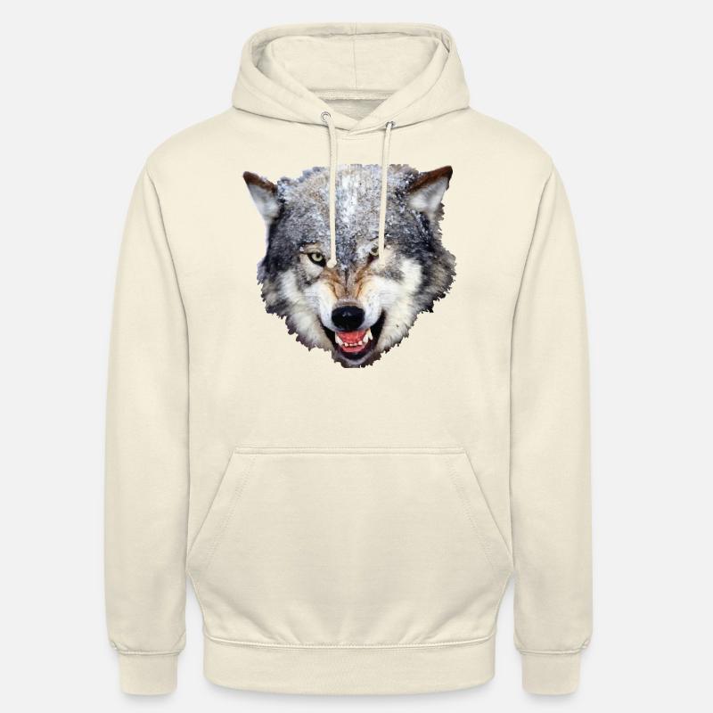 loup - Sweat-shirt à capuche unisexe - vanille
