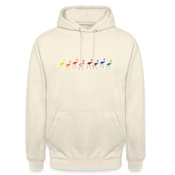 flamingos - Unisex Hoodie - vanilla - Front - Alina (178cm) & Michal (187cm)