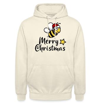 Weihnachten Biene merry christmas Geschenk - Unisex Hoodie - Vanille-Milchshake - Vorne - Alina (178cm) & Michal (187cm)