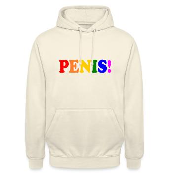 Penis - cock - dick - schwanz - Unisex Hoodie - Vanille-Milchshake - Vorne - Alina (178cm) & Michal (187cm)
