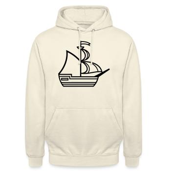 Piratenschiff - Unisex Hoodie - Vanille-Milchshake - Vorne - Alina (178cm) & Michal (187cm)