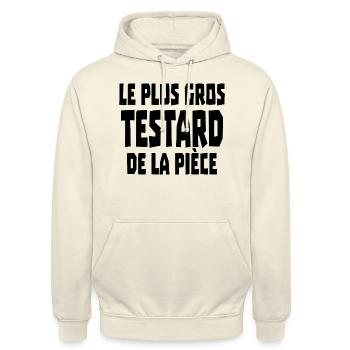 le plus gros testard de la pièce - Sweat-shirt à capuche unisexe - vanille - Devant - Alina (178cm) & Michal (187cm)