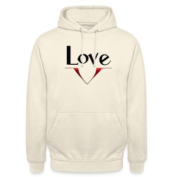 Love 06 - Sweat-shirt à capuche unisexe - vanille - Devant - Alina (178cm) & Michal (187cm)