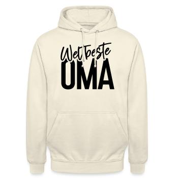 Weltbeste OMA - Unisex Hoodie - Vanille-Milchshake - Vorne - Alina (178cm) & Michal (187cm)