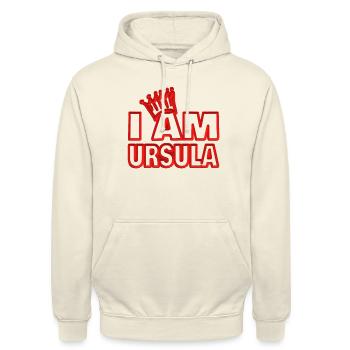 König Ursula Name - Unisex Hoodie - Vanille-Milchshake - Vorne - Alina (178cm) & Michal (187cm)