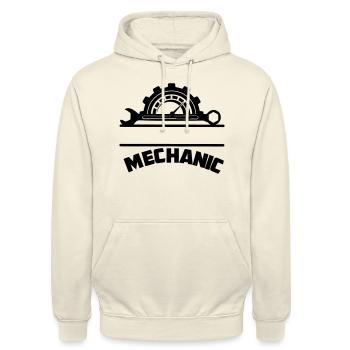 Car mechanic 'mechanic' - Unisex Hoodie - vanilla - Front - Alina (178cm) & Michal (187cm)