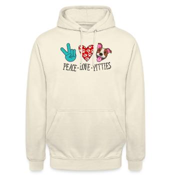 Peace Dear Pitbulls - Maître propriétaire de chien - Sweat-shirt à capuche unisexe - vanille - Devant - Alina (178cm) & Michal (187cm)
