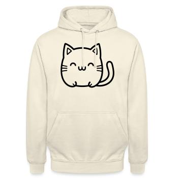 chat - Sweat-shirt à capuche unisexe - vanille - Devant - Alina (178cm) & Michal (187cm)