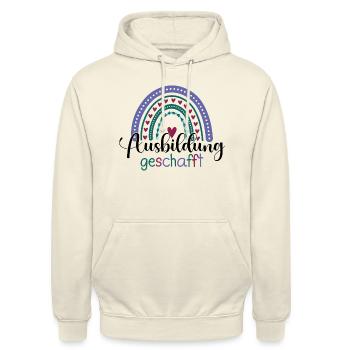 Ausbildung Geschafft Abschiedsgeschenk Ausbildung - Unisex Hoodie - Vanille-Milchshake - Vorne - Alina (178cm) & Michal (187cm)