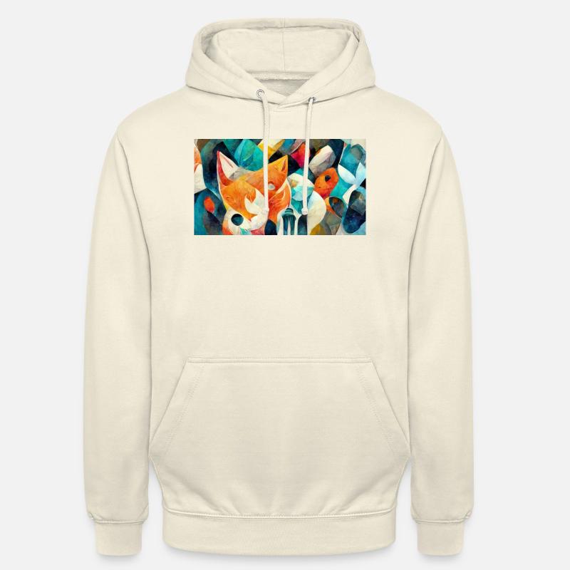 Fox Faces - Abstrakte Tierarten - Unisex Hoodie - Vanille-Milchshake