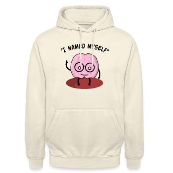 Je me suis nommé, jeu de mots amusant - Sweat-shirt à capuche unisexe - vanille - Devant - Alina (178cm) & Michal (187cm)