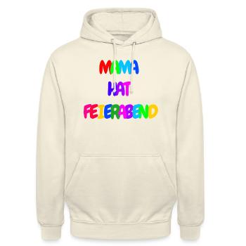 Mama hat Feierabend - Unisex Hoodie - Vanille-Milchshake - Vorne - Alina (178cm) & Michal (187cm)