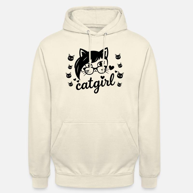 Fille chat geek - Sweat-shirt à capuche unisexe - vanille
