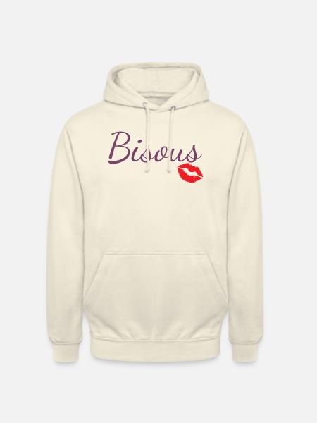 Bisous - Sweat-shirt à capuche unisexe - vanille