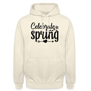 5 celebrate spring - Unisex Hoodie - Vanille-Milchshake - Vorne - Alina (178cm) & Michal (187cm)