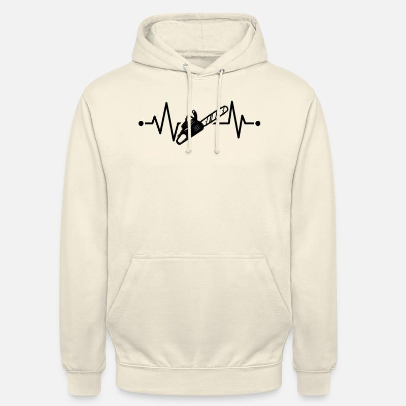 Tronçonneuse Heartbeat Lumberjack Bûcheron - Sweat-shirt à capuche unisexe - vanille