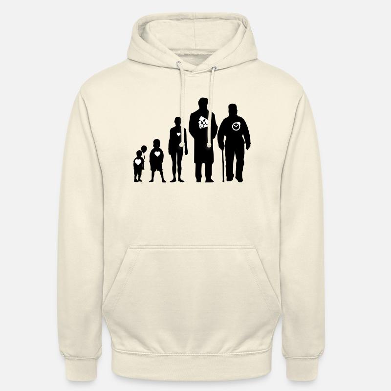 Le cycle de la vie : l'amour, l'argent, le temps - Sweat-shirt à capuche unisexe - vanille