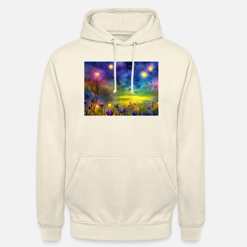 Fleurs de nuit étoilée - Sweat-shirt à capuche unisexe - vanille
