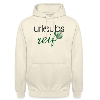 urlaubsreif - Unisex Hoodie - Vanille-Milchshake - Vorne - Alina (178cm) & Michal (187cm)