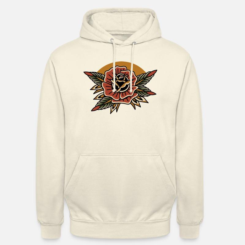 Conception de tatouage Rose - Sweat-shirt à capuche unisexe - vanille