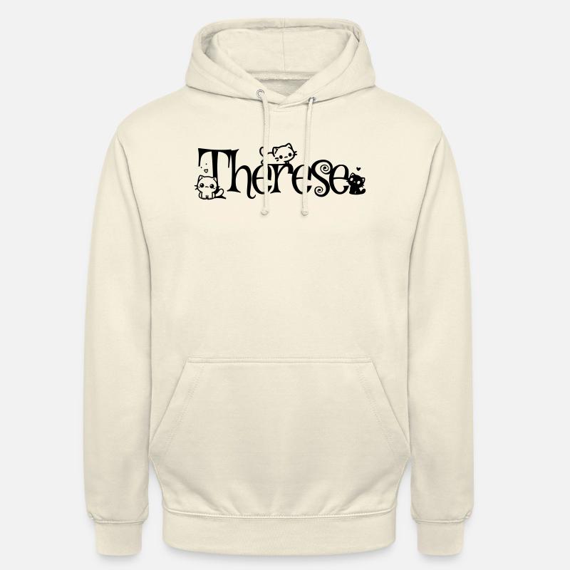 Thérèse Nom Prénom Chaton Nom - Sweat-shirt à capuche unisexe - vanille