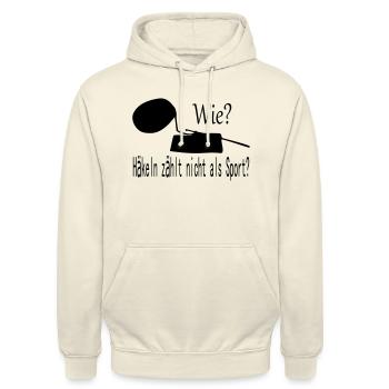 Häkeln zählt nicht als Sport - Unisex Hoodie - Vanille-Milchshake - Vorne - Alina (178cm) & Michal (187cm)
