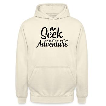 38 CHERCHER L’AVENTURE - Sweat-shirt à capuche unisexe - vanille - Devant - Alina (178cm) & Michal (187cm)